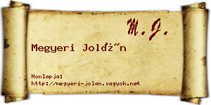 Megyeri Jolán névjegykártya