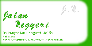 jolan megyeri business card