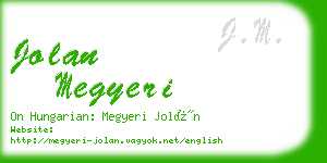 jolan megyeri business card